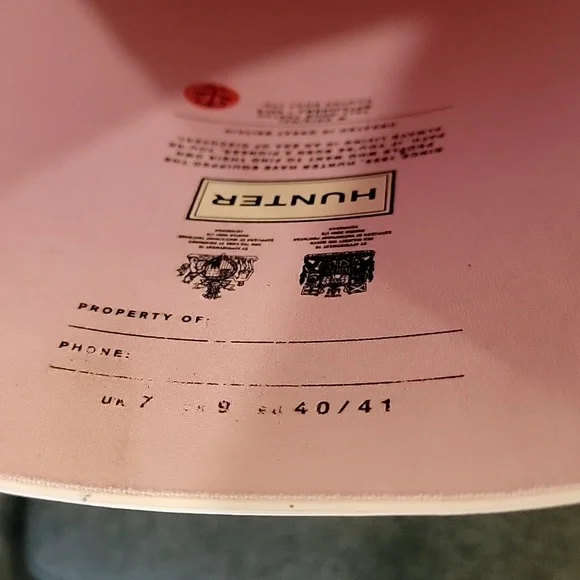 Hunter Pink Rock Tall Tartan Rain Boots Size 9 40/41 - Picture 5 of 9